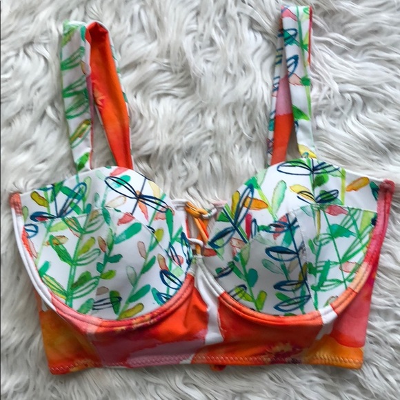 Anthro/SAHA Floral Bustier Bikini Top - Picture 3 of 5